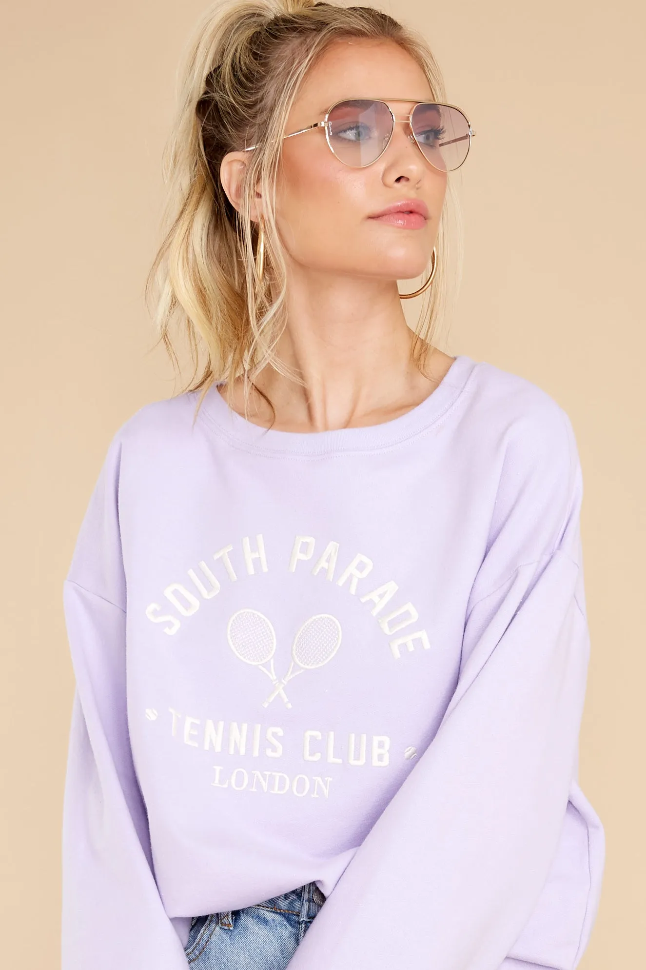 Alexa Tennis Club Lilac Oversized Sweatshirt