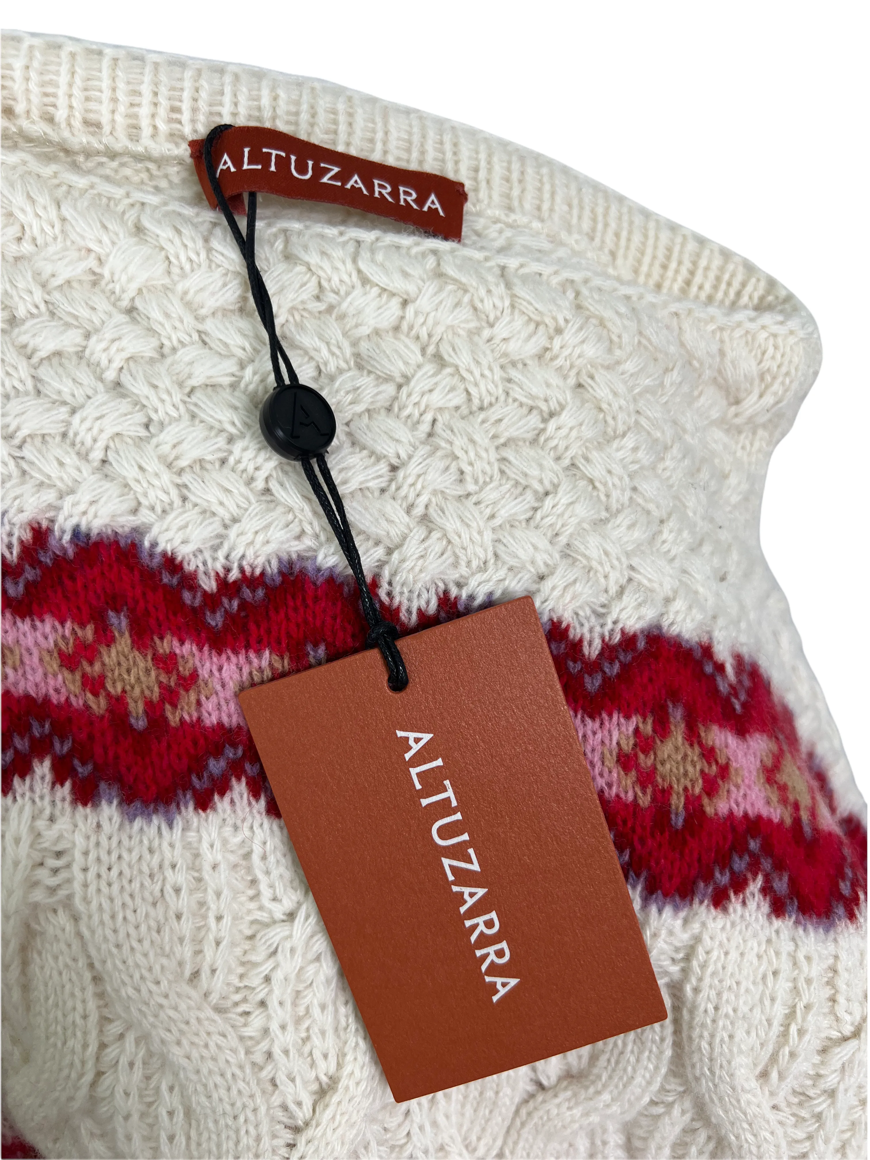 Altuzarra Jac Fair Isle Cable-Knit Wool Turtleneck Sweater Size XS NWT