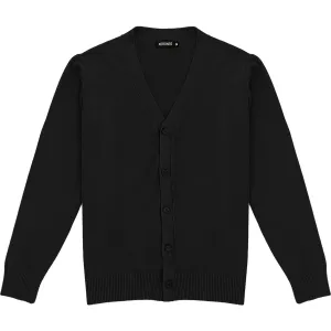 Black Mens V-Neck Button Down Cardigan Sweater