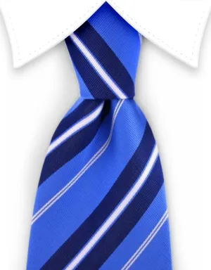 Blue Silk Striped Necktie