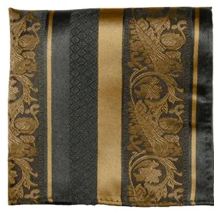 Bronze and Black Silk Pocket Square