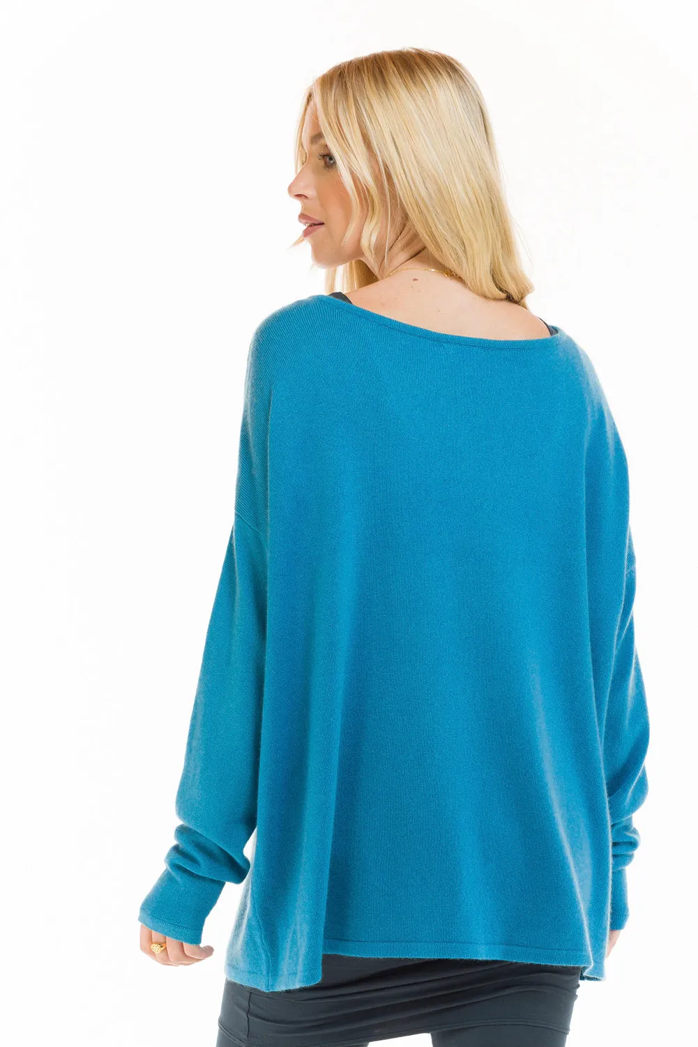 CASHMERE BOAT NECK JUMPER TURQUOISE