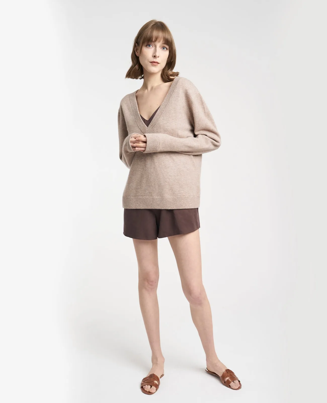 Cashmere Double V-Neck Sweater