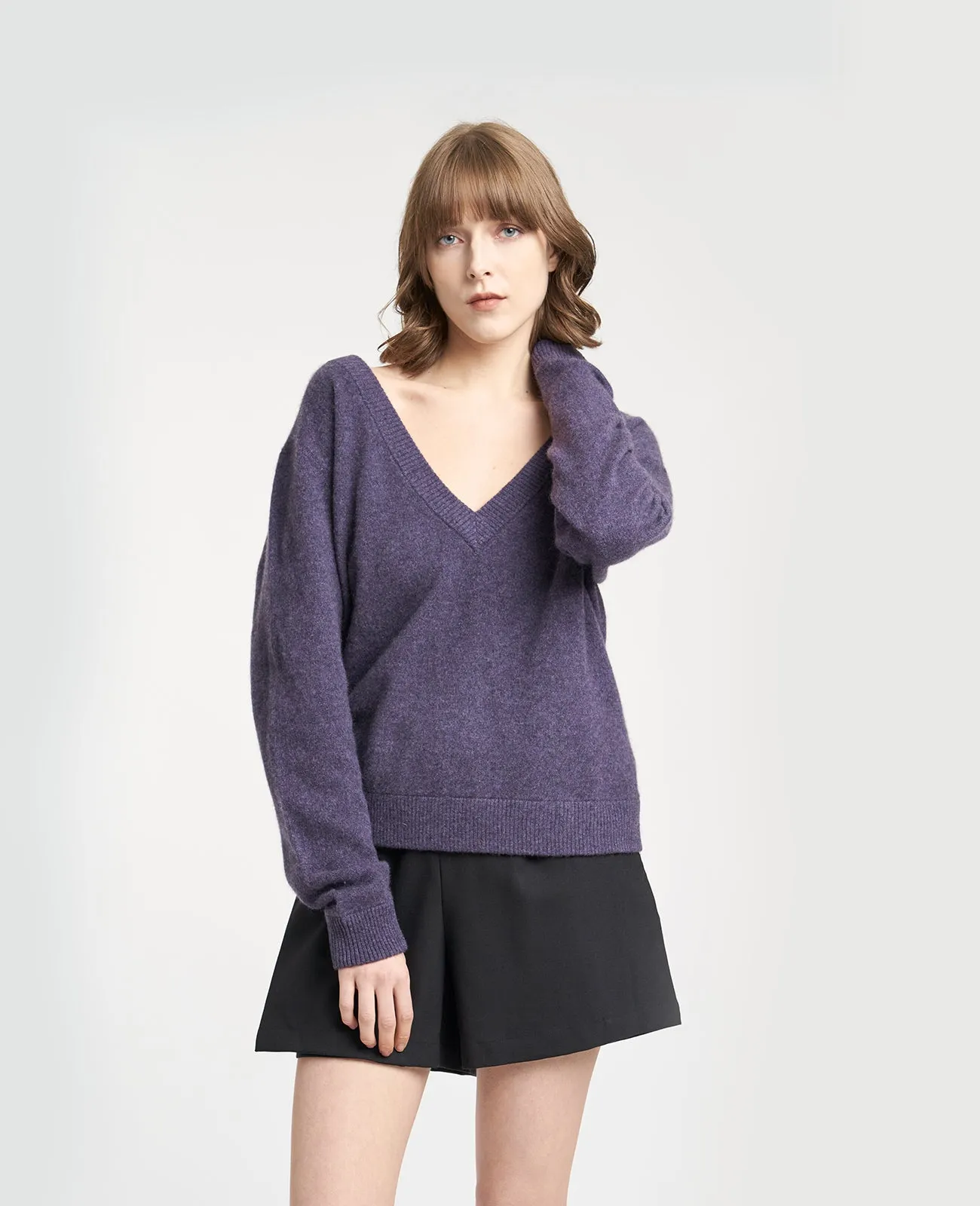 Cashmere Double V-Neck Sweater