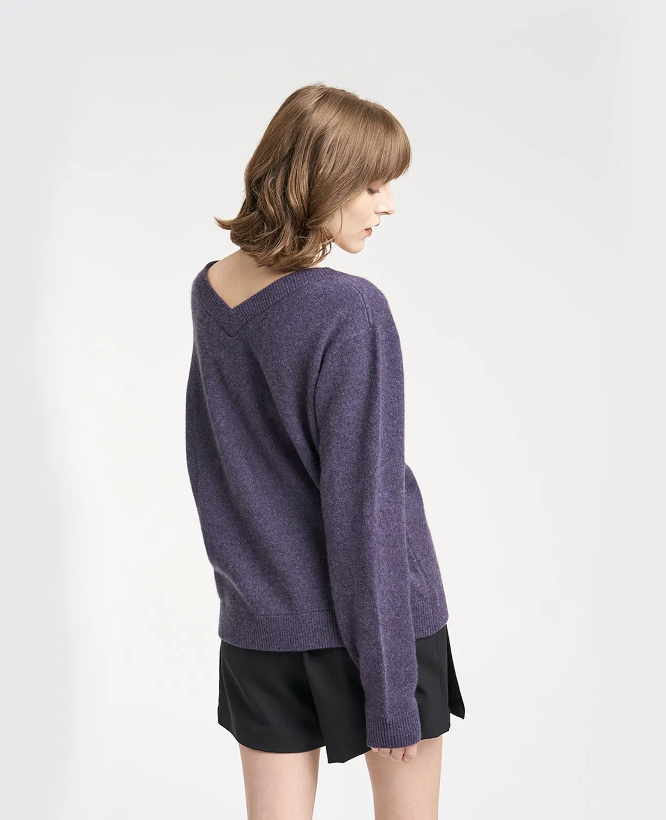 Cashmere Double V-Neck Sweater