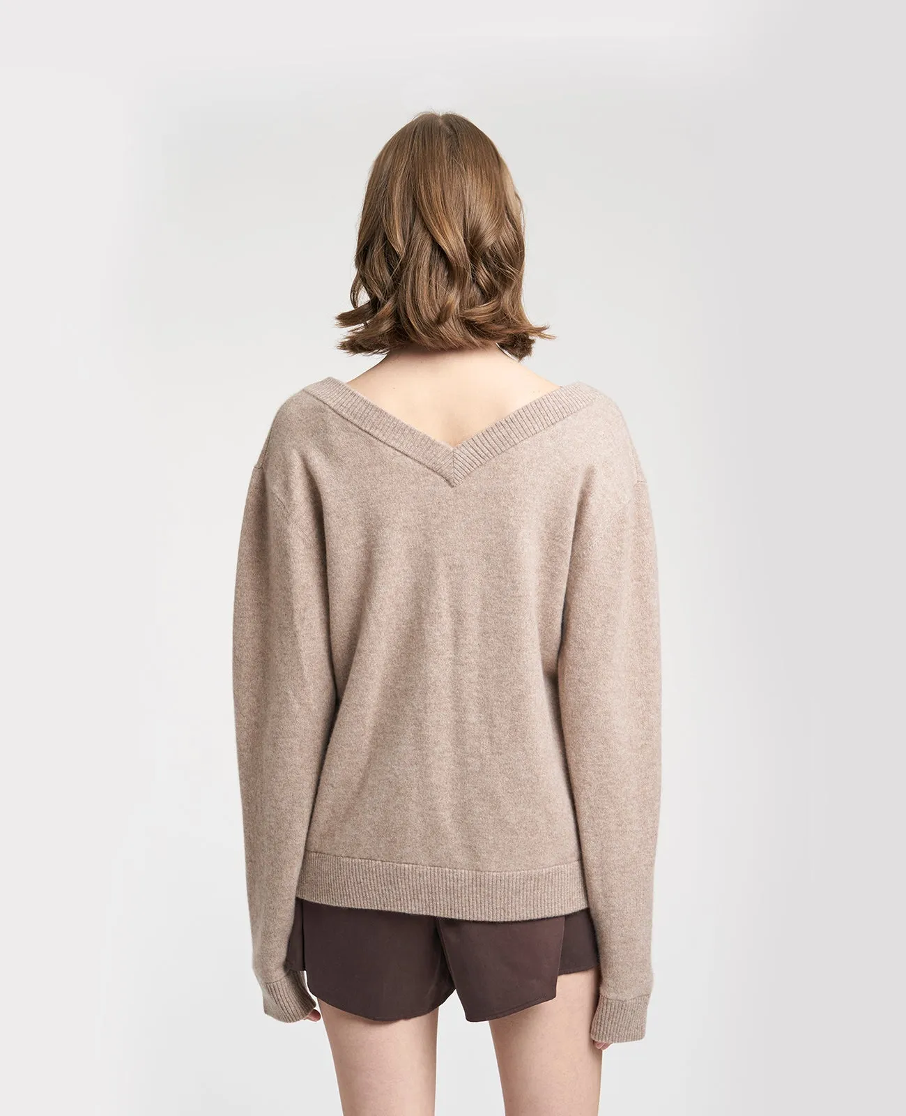 Cashmere Double V-Neck Sweater