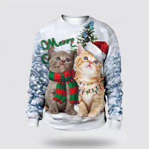 Christmas Cute Cat Pine Tree Sweater Ugly Christmas Sweater For Men And Women, Best Gift For Christmas, Christmas Fashion Winter