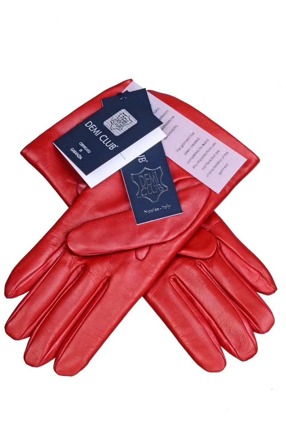 DEMI GERDA Red Leather Seams Women Gloves