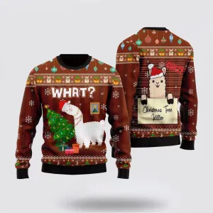 Funny Llama Destroys Christmas Tree Ugly Christmas Sweater, Farm Sweater, Christmas Gift, Best Winter Outfit Christmas