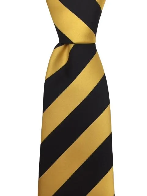 Gold and Black Collegiate Striped Tie