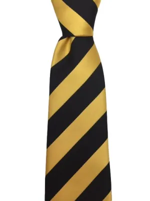 Gold and Black Collegiate Striped Tie