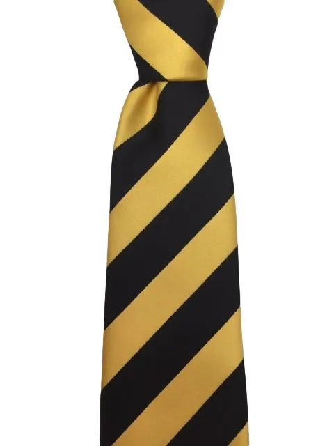 Gold and Black Collegiate Striped Tie