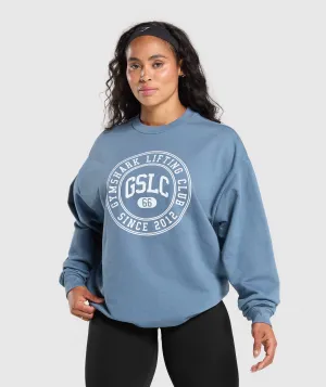 Gymshark GSLC Weight Graphic Sweater - Faded Blue