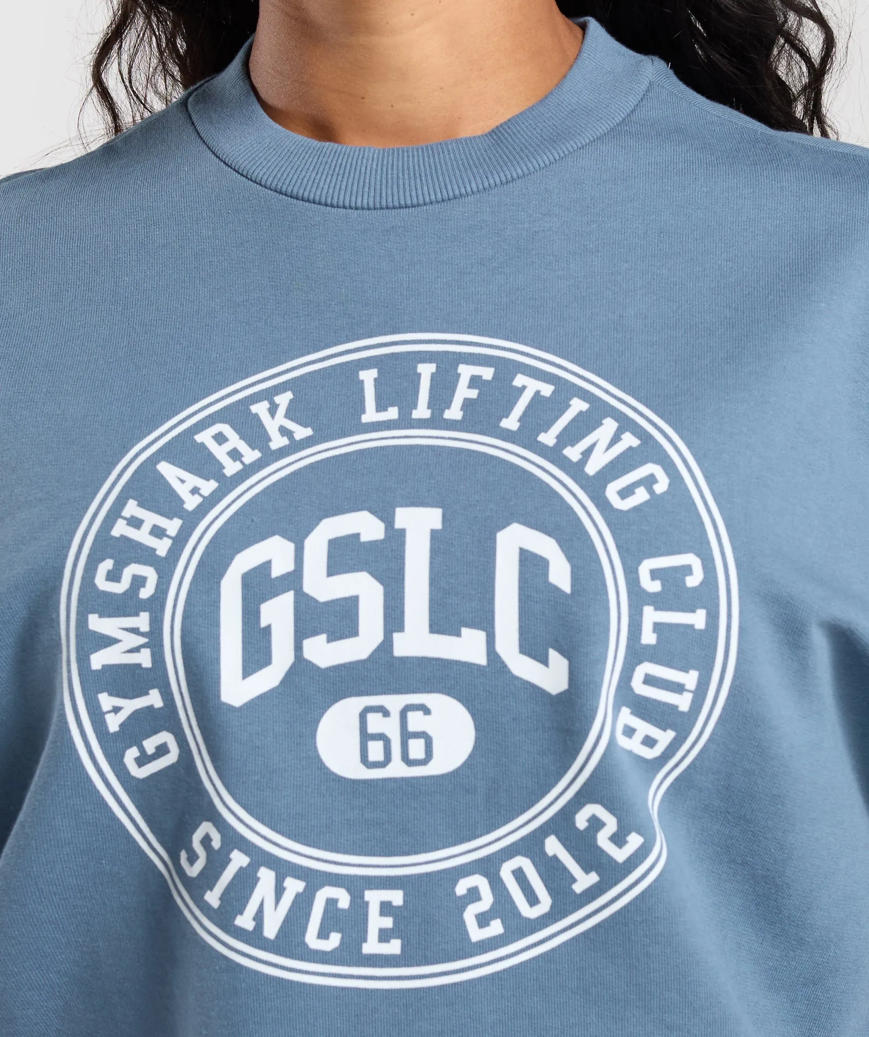 Gymshark GSLC Weight Graphic Sweater - Faded Blue