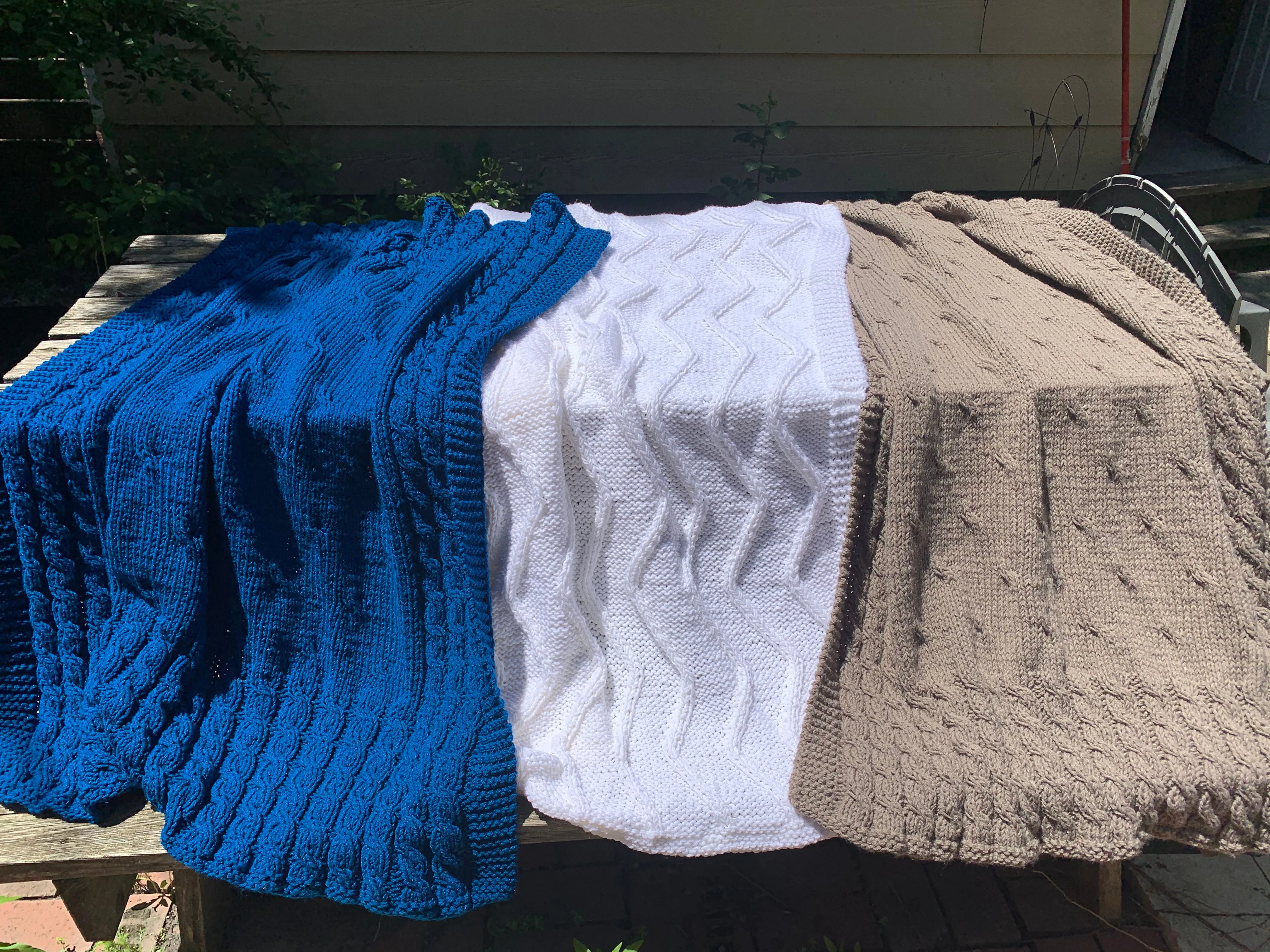 Hand Knit Blankets and Throws