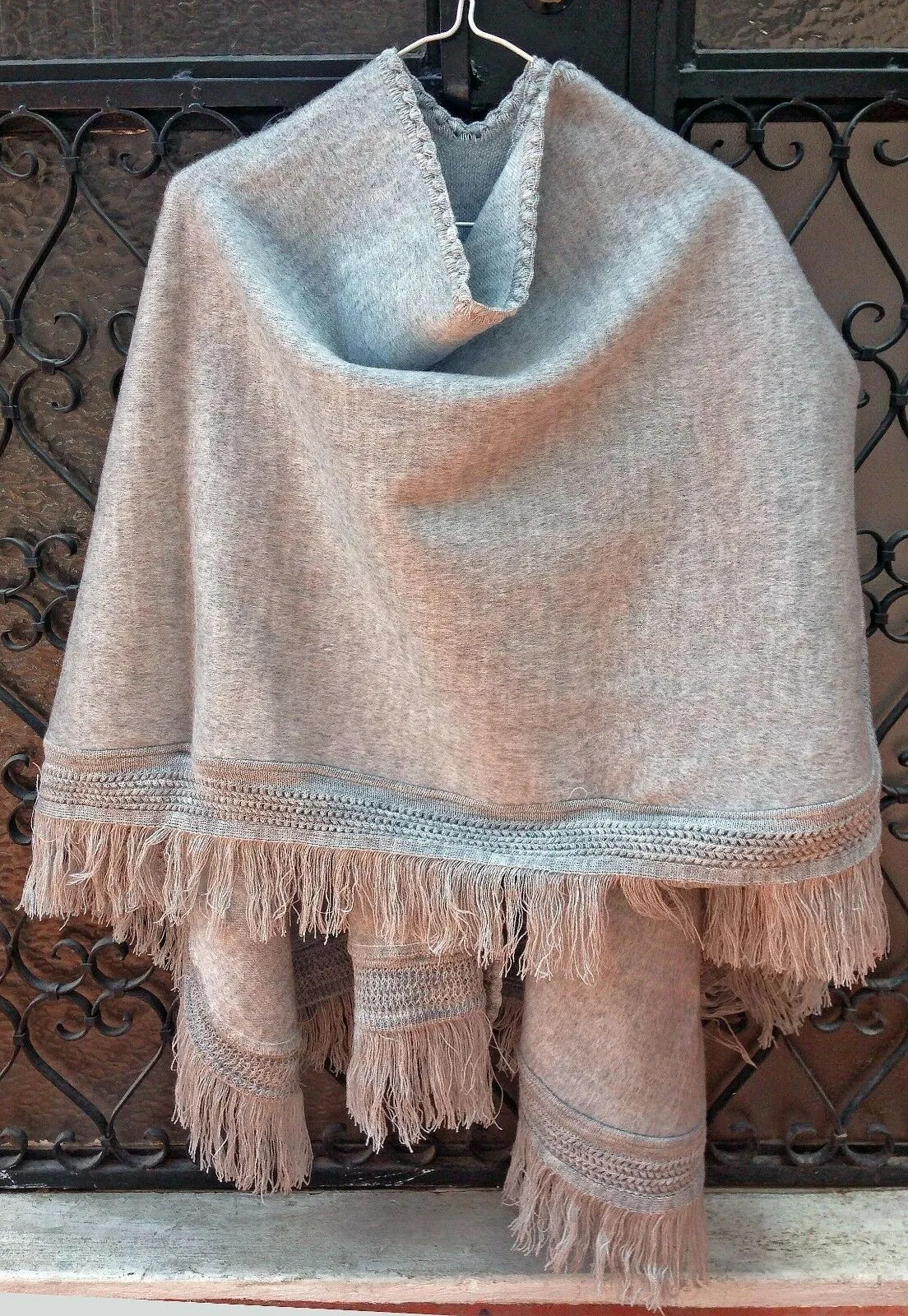 Kunchaim - Baby Alpaca Wool Poncho Cape Wrap - Solid - Unisex