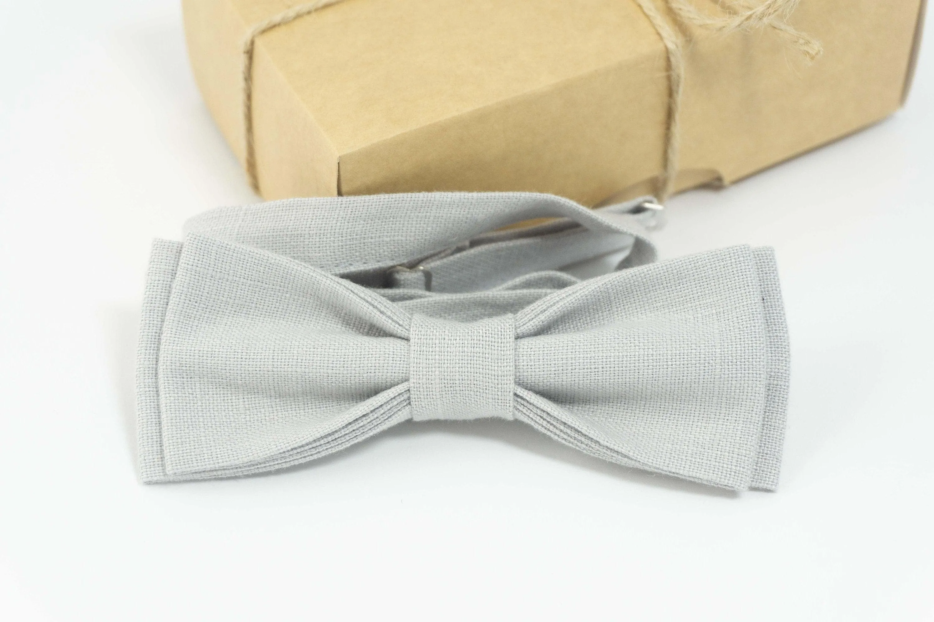 Light Gray wedding bow tie |  boys bow tie