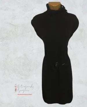 Liu Jo Jeans Black Roll Neck Dress Size S UK 8 US 4 EU 36