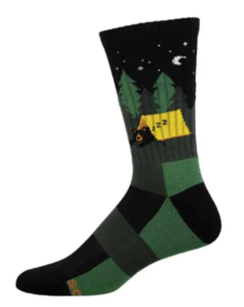 Men's Merino Bearly Tired Crew Sock -Charcoal