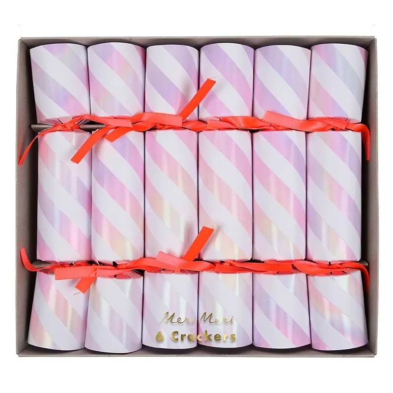 Meri Meri Small Iridescent Stripe Christmas Crackers