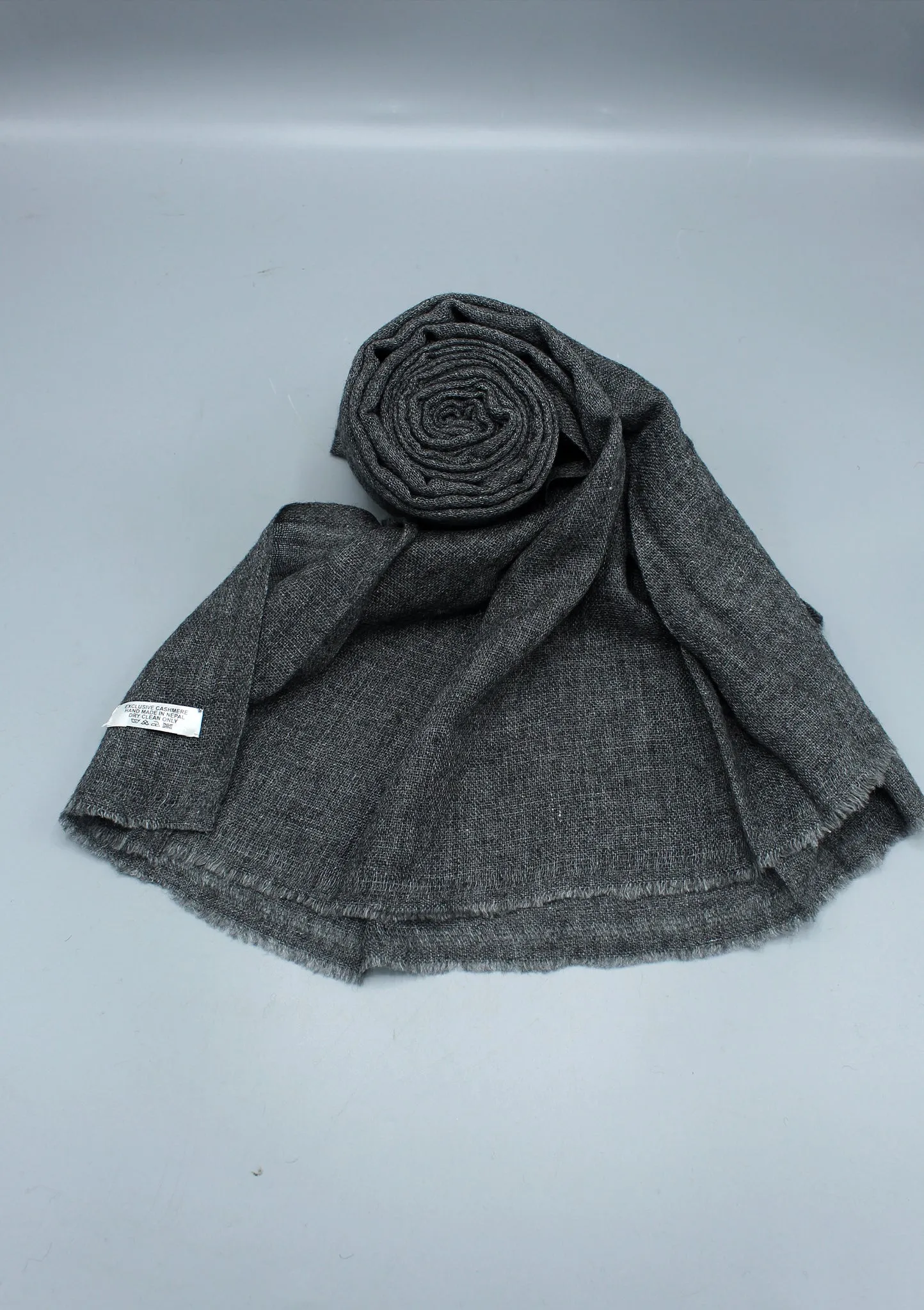 Natural Dark  Grey Soft Cashmere Shawl