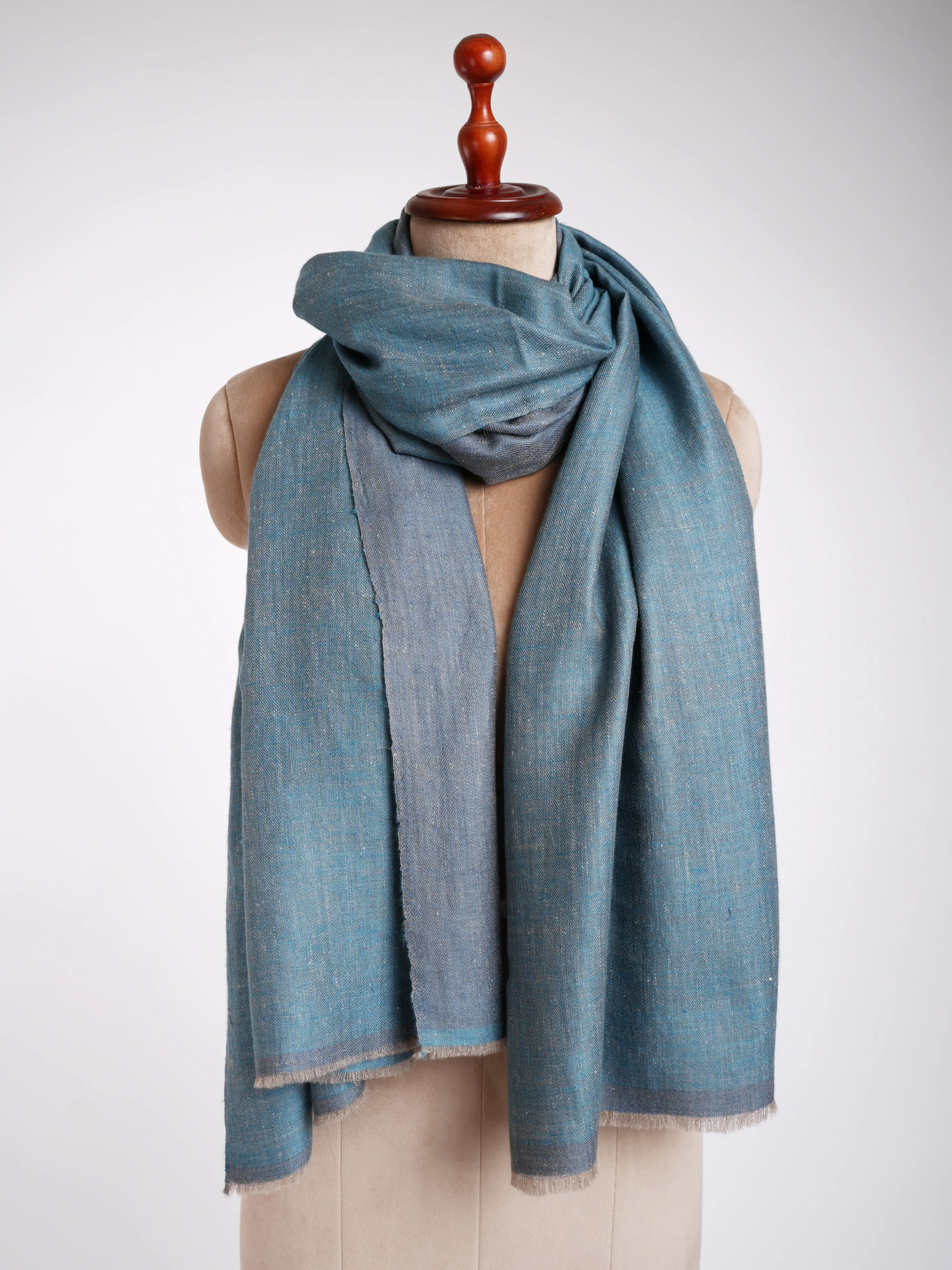 Pastel Blue Dualshade Cashmere Scarf