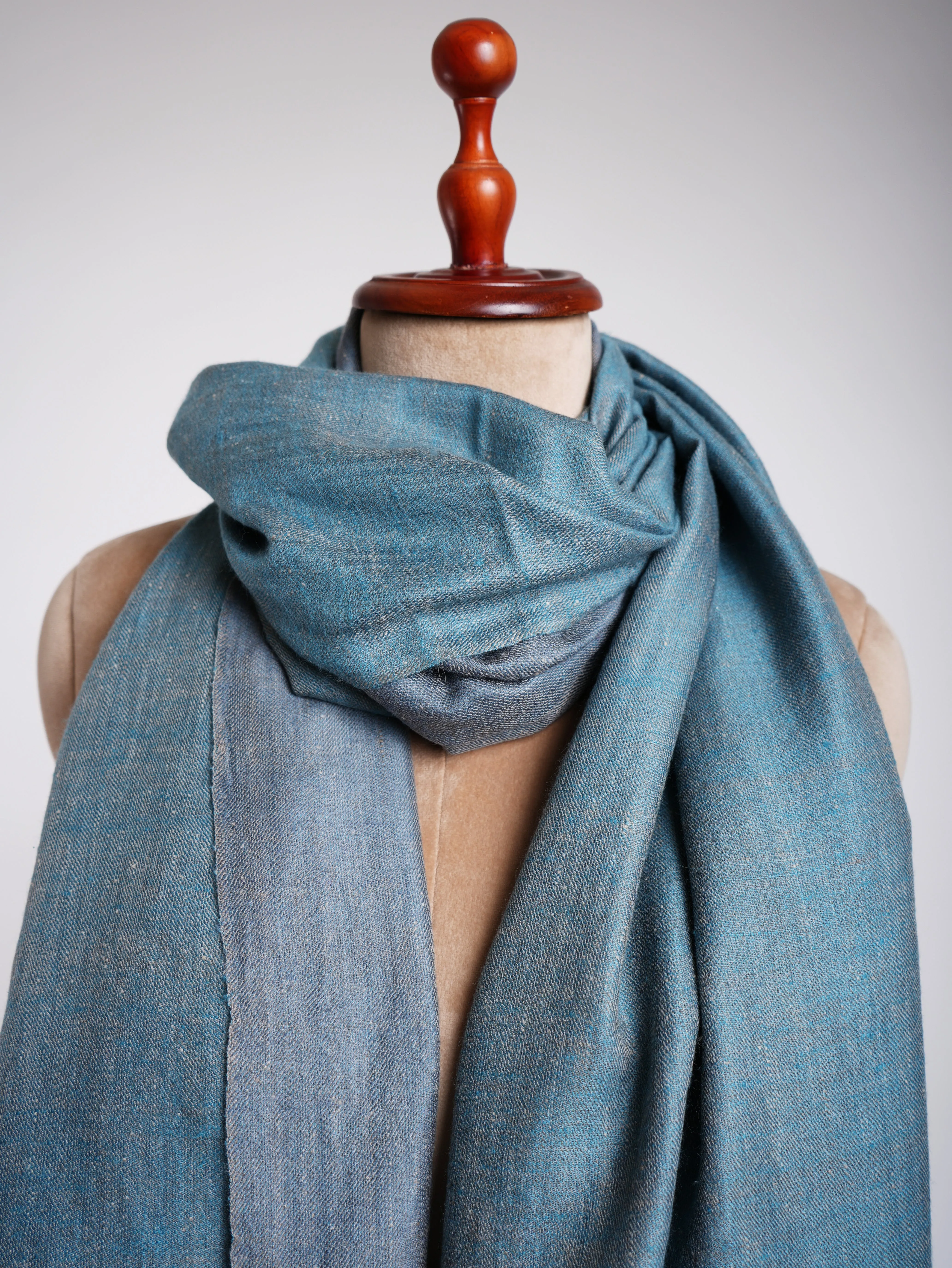 Pastel Blue Dualshade Cashmere Scarf