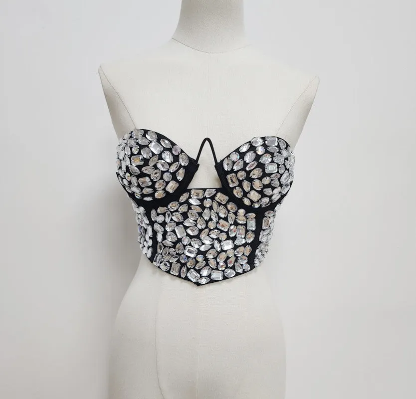 Pre Order:  Diamond-Encrusted Strapless Corset