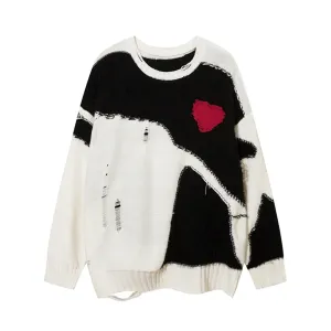 Pre Order:  Red Heart Distressed Knit Sweater