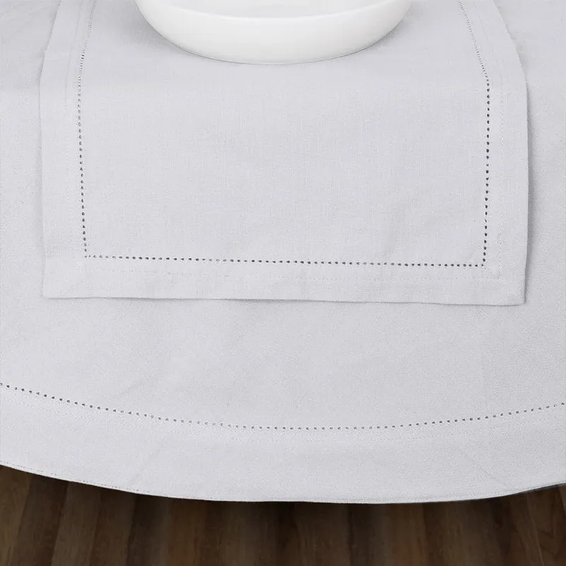 Rans Elegant Hemstitch White Tablecloth