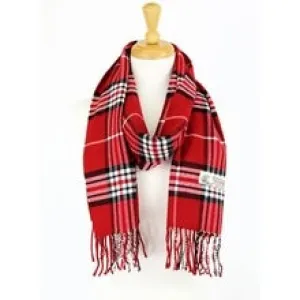 Red Cashmere Plaid Scarf