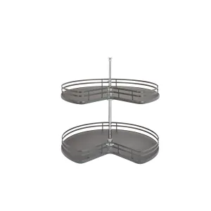 Rev-A-Shelf / 53472-32FOG-1 / Solid Surface 2-Shelf Kidney-Shaped Lazy Susan for Corner Base Cabinet