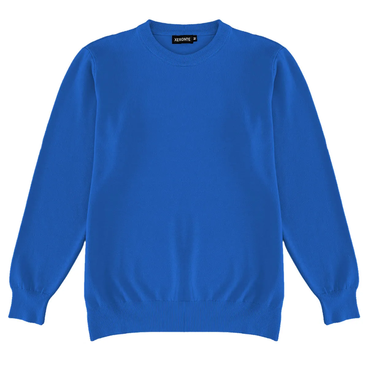 Royal Blue Mens Knit Classic Crew Neck Sweater