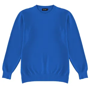 Royal Blue Mens Knit Classic Crew Neck Sweater