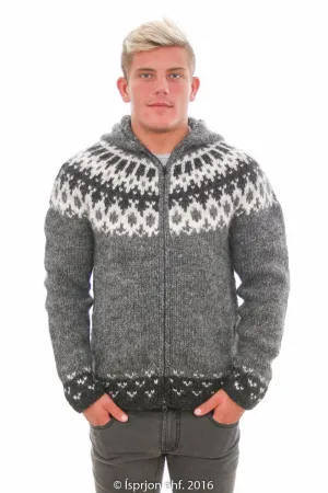 Thor - Icelandic Hooded Cardigan - Grey