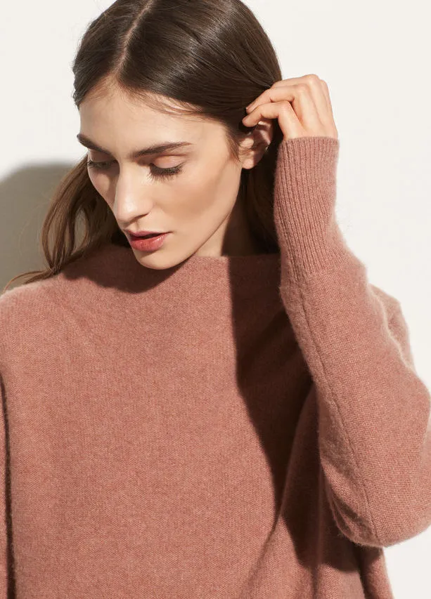 Vince Funnel Neck Sweater Vintage Rose