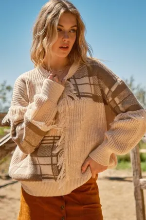 Walk in the Park Fringe Sweater