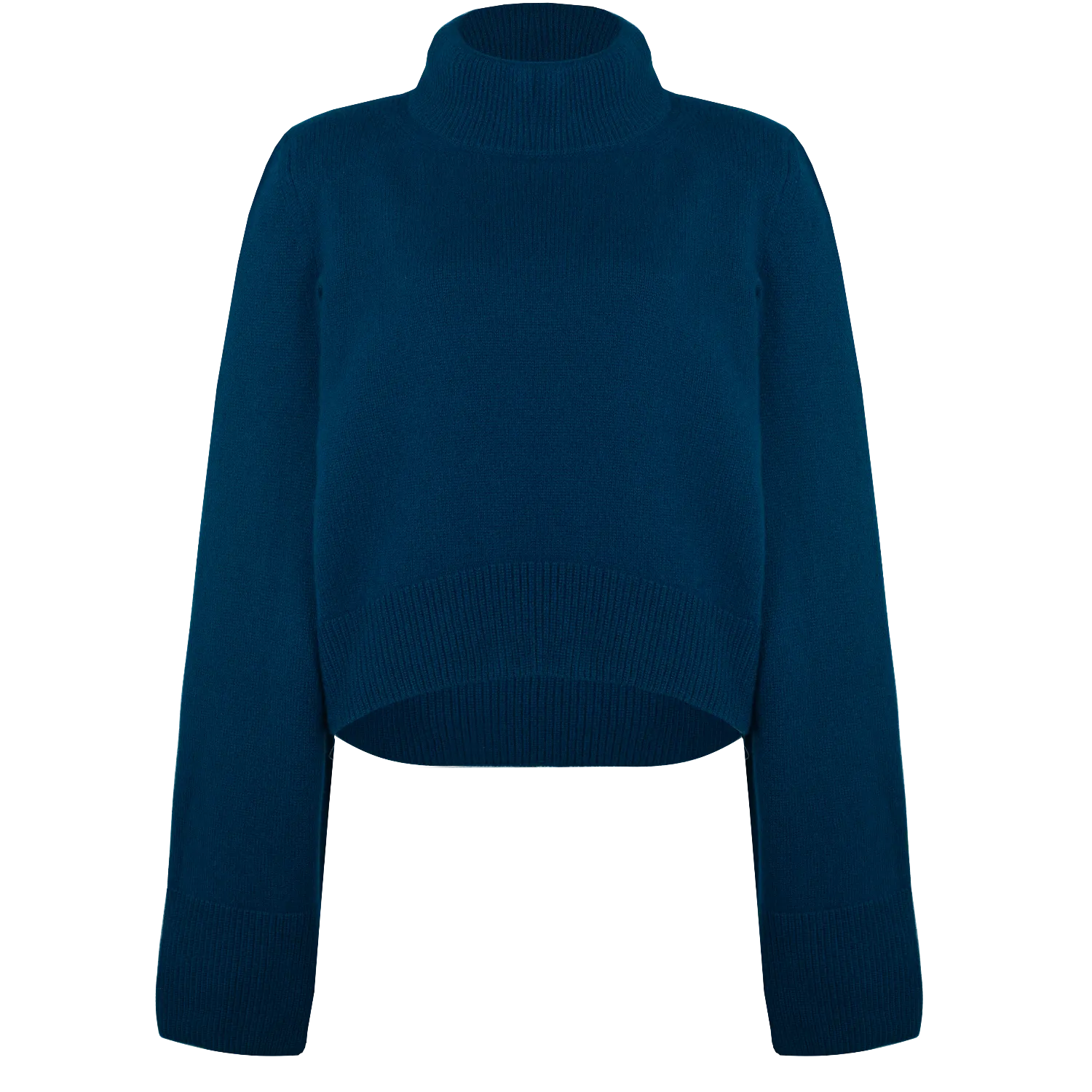 Wide Sleeves Bleu Canard 100% Baby Cashmere Sweater