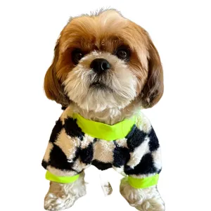 Woofiezz Soft & Cosy Checked Winter Sweater for Dogs and Cats (Green)